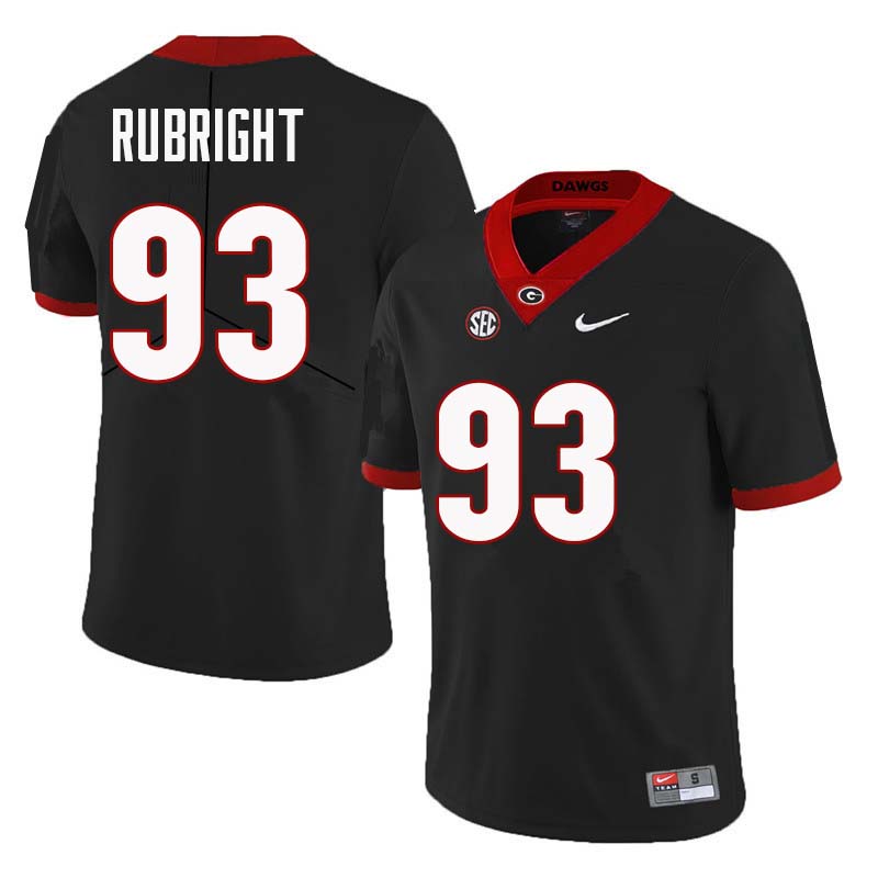Georgia Bulldogs #93 Bill Rubright College Football Jerseys Sale-Black